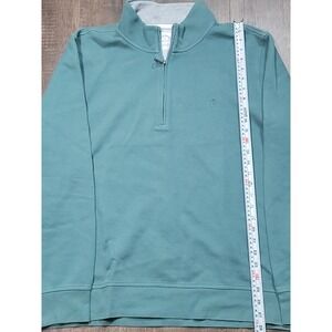 Brooks Brothers Mens XXL Teal Green Quarter Zip Pullover Pique Sweater 100185228